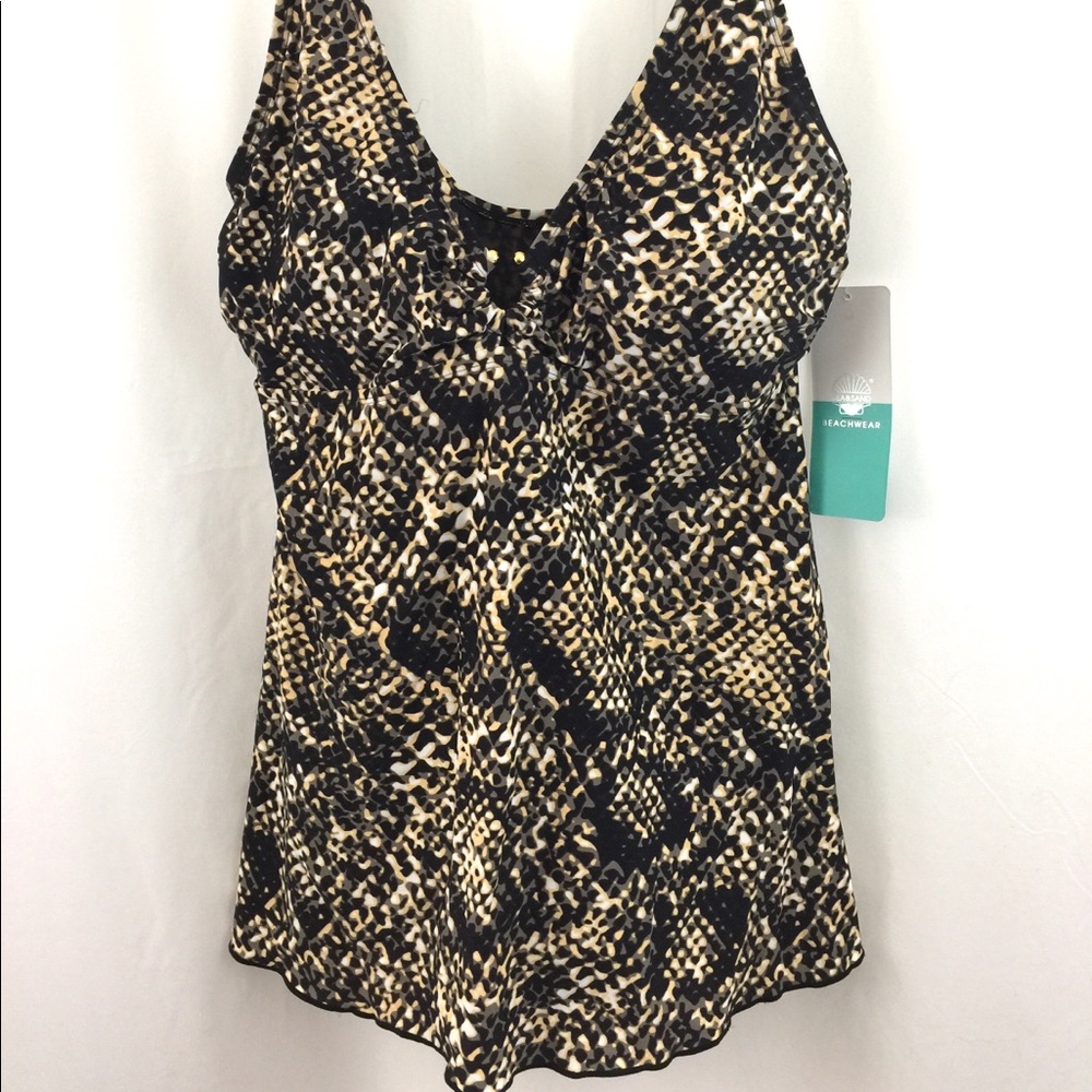 Sea & Sand Tummy Control One Piece Swimsuit Sz 14